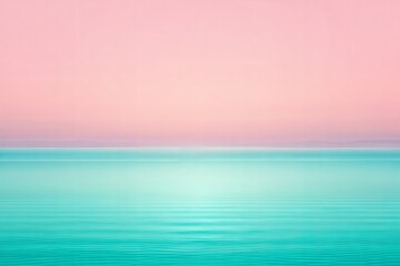 Serene Pink Sky Meets Turquoise Ocean Horizon Minimalist Landscape water