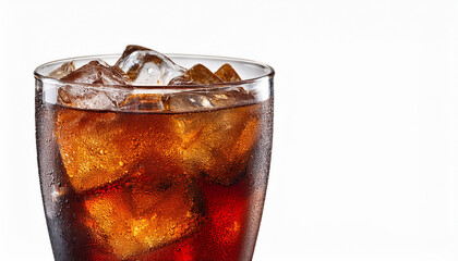 Iced Cola In Glass Isolated On White Background
