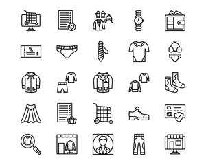 Fashion Ecommerce Line Vector Icons