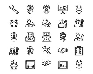 Award Events Line Vector Icons