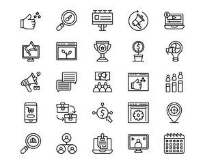 Digital Marketing Line Vector Icons