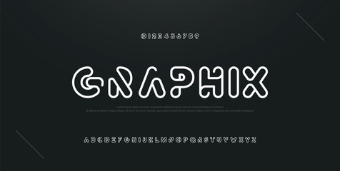 Sport modern line alphabet fonts. Typography, abstract technology, fashion, digital, future creative logo font. vector illustration