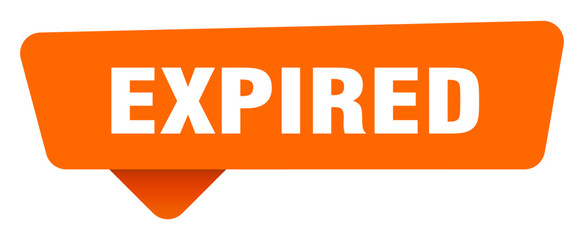 expired sticker. expired orange sign isolated on transpatent background