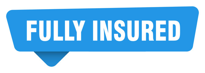 fully insured sticker. fully insured blue sign isolated on transpatent background