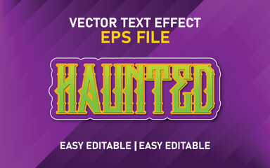 Haunted Text Effect With Purple Background
