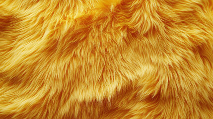 Fototapeta premium Macro shot of plush, shaggy fur with a rich texture. An abstract background of soft, golden fur fibers.