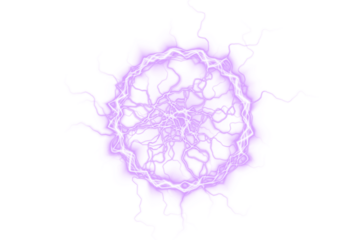 Abstract purple energy wave overlay, featuring intricate lightning patterns and a glowing circular design, ideal for creative projects and digital compositions with copy space