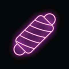 Glowing neon sign depicting a shawarma wrap, perfect for a restaurant menu or food blog