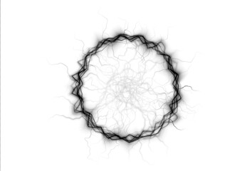 Abstract black and white circular PNG overlay with intricate lines and textures, creating a dynamic visual effect for creative design projects and artistic compositions