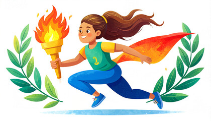 Torch relay runner olympics sports competition flame achievement victory celebration success dedication motivation energy passion strength determination endurance athlete fitness exercise health 