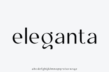 Chic and clean sans serif alphabet display font vector. Feminine minimalist typography style illustration