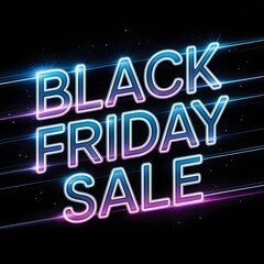 Obraz premium Black friday sale neon sign with glowing lines and text
