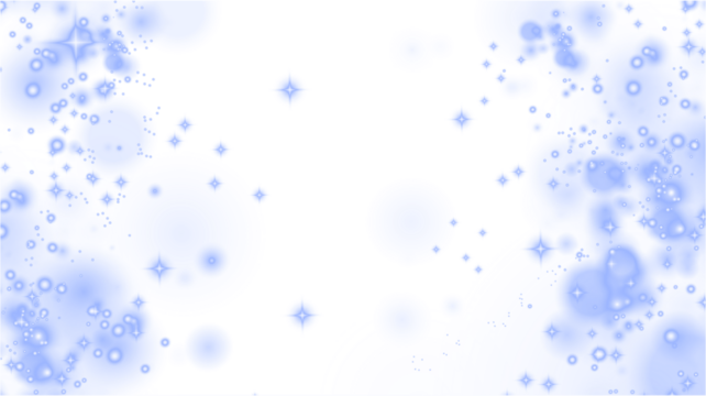 Soft blue abstract PNG overlay with sparkling stars and blurred circles, creating a dreamy atmosphere for design projects and artistic compositions with copy space