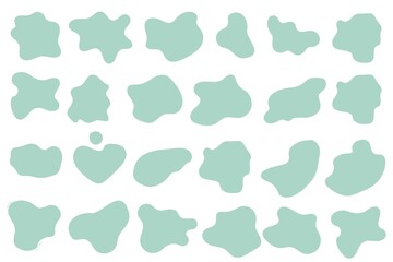 Organic shapes set, liquid organic blobs set, wavy different forms set. Soft shapes set