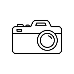 Black and White Camera Icon – Minimal Photography Vector Symbol