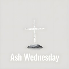 Ash Wednesday Stylized Ash Cross Illustration