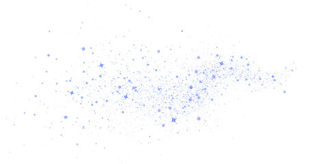Blue glittery png overlay with sparkling stars and shimmering particles, creating a magical atmosphere for design projects and enhancing visual storytelling with copy space