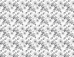 Seamless vector cherry blossom pattern