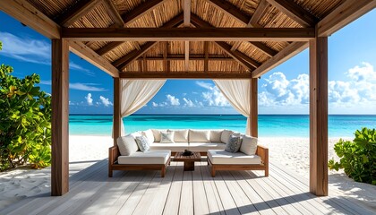Obraz premium Beachside gazebo, tropical paradise