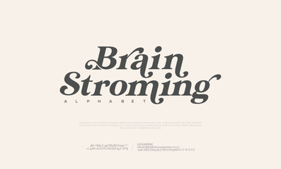 Elegant Font Uppercase Lowercase and Number. Classic Lettering Minimal Fashion Designs. Typography modern serif fonts regular decorative vintage concept. vector illustration