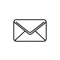 Black and White Envelope Icon – Minimal Email Vector