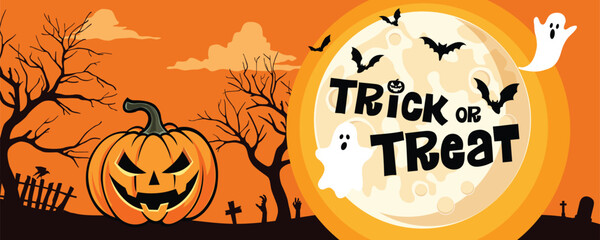 Happy Halloween Trick or Treat Pumpkin Background