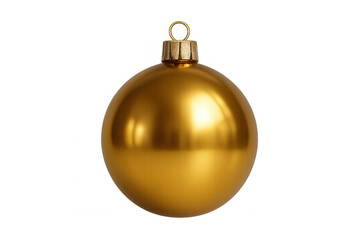 Gold christmas bauble ornament decor isolated on transparent background, holiday celebration