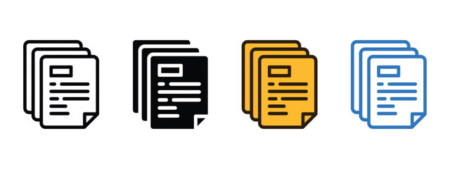 Document icon vector. streamlined workflow and efficient data management, ensuring business success symbol. vector illustration.