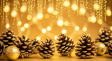 "Festive Christmas & New Year Background with Gifts and Pine Decorations"
