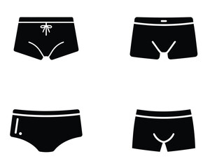 men s underwear icons. set of men underwear icons
