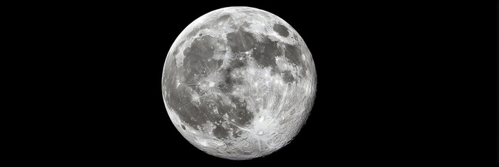 Fototapeta premium Magnificent Full Moon Illuinating the Nocturnal Horion with Ethereal Glow in te Silence of Night