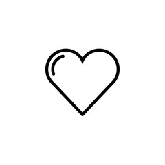 Black and White Heart Icon – Minimal Love Vector Symbol
