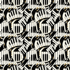 Seamless Music Pattern Collection — Notes, Instruments, Retro Vinyl, Jazz, Piano, Digital Streaming, and Global Celebration