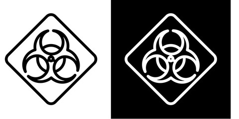 Biohazard Symbol  Icon Set White Style Collection