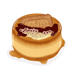 con panna on white background