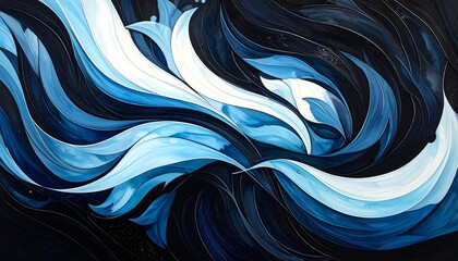 Obraz premium Abstract swirling blues and whites