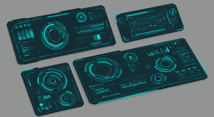 Vector illustration of futuristic user interface elements