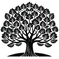 Obraz premium Minimal Tree Vector Set – Clean Plant and Nature Icons