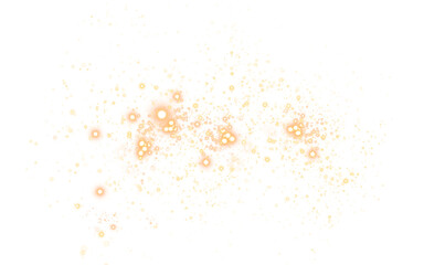 Abstract png overlay featuring soft golden bokeh lights on a white background, creating a dreamy and ethereal atmosphere for design projects and artistic compositions