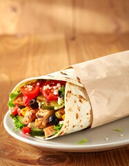 Delicious Chicken Wrap with Fresh Ingredients