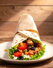 Delicious Chicken Tortilla Wrap with Fresh Vegetables