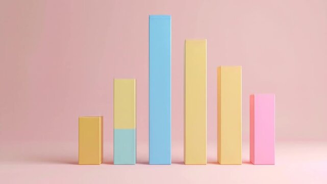 Pastel Colored Bar Graph Showing Data Trend