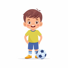 Kleiner Junge mit einem Fußball