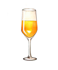 Elegant champagne flute filled with sparkling beverage for festive celebrations and toasts