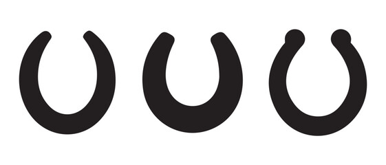 horseshoe shapes icons. isolated on white background in a row design.