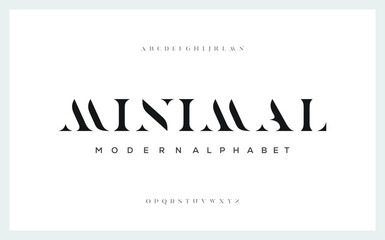 Abstract Fashion font alphabet. Minimal modern urban fonts for logo, brand etc.