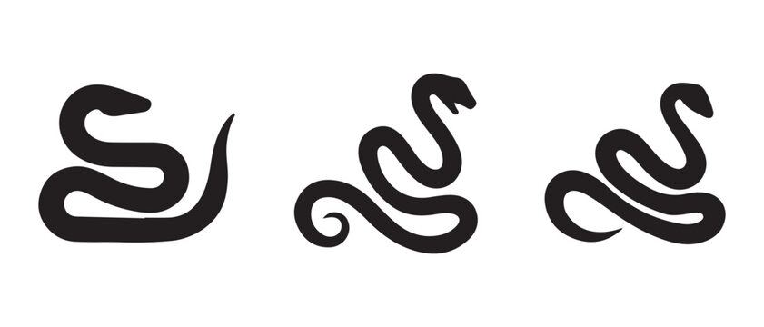 Set of snake icons. isolated on white background in vector format.