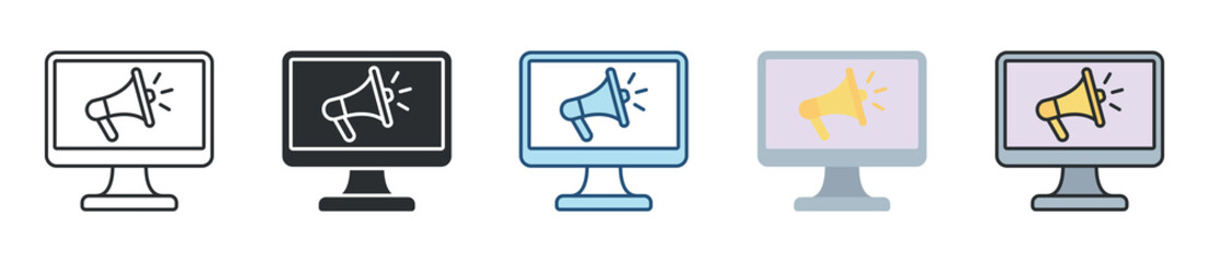 Digital Marketing Icon Set Multiple Style Collection