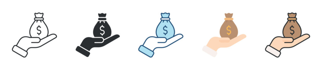 Capital Icon Set Multiple Style Collection