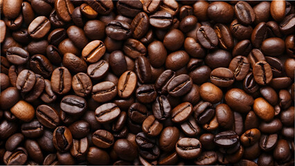 Obraz premium Aromatic Roasted Coffee Beans Background: Rich Brown Texture for Espresso, Caffeine, and Morning Energy Concepts